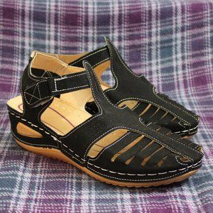 Black Lightweight Strappy Sandals